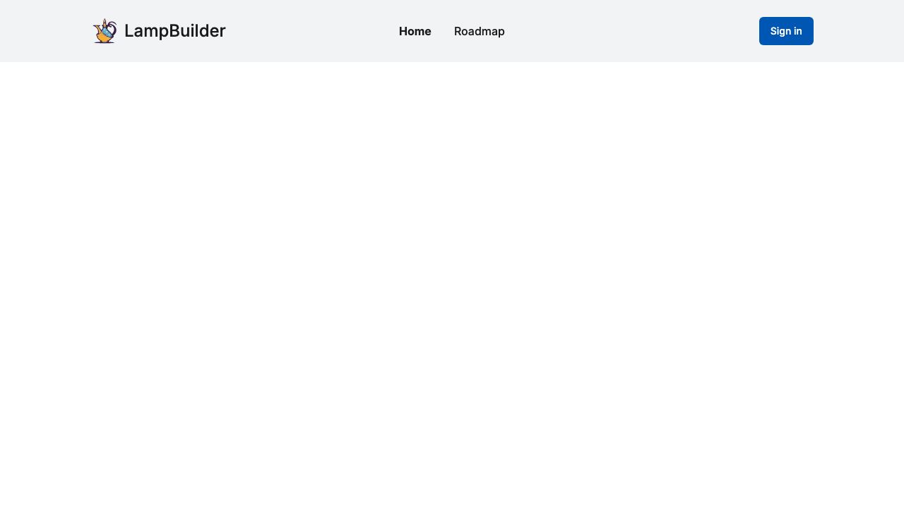 LampBuilder website screenshot