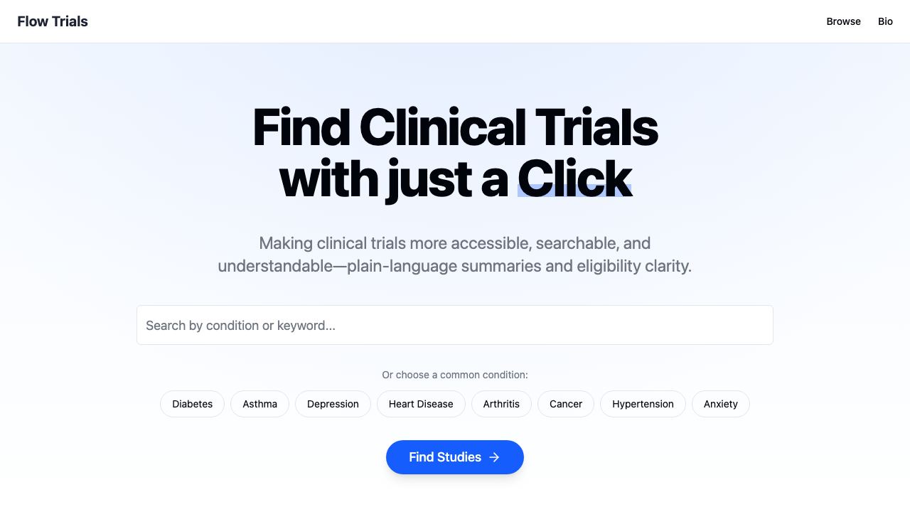 Flow Trials 网站截图