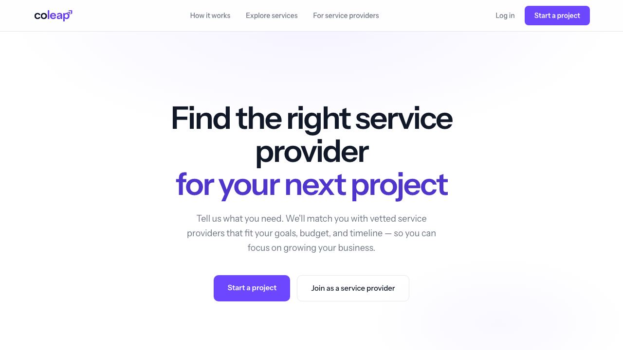 Coleap website screenshot