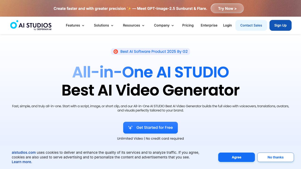 DeepBrain AI website screenshot