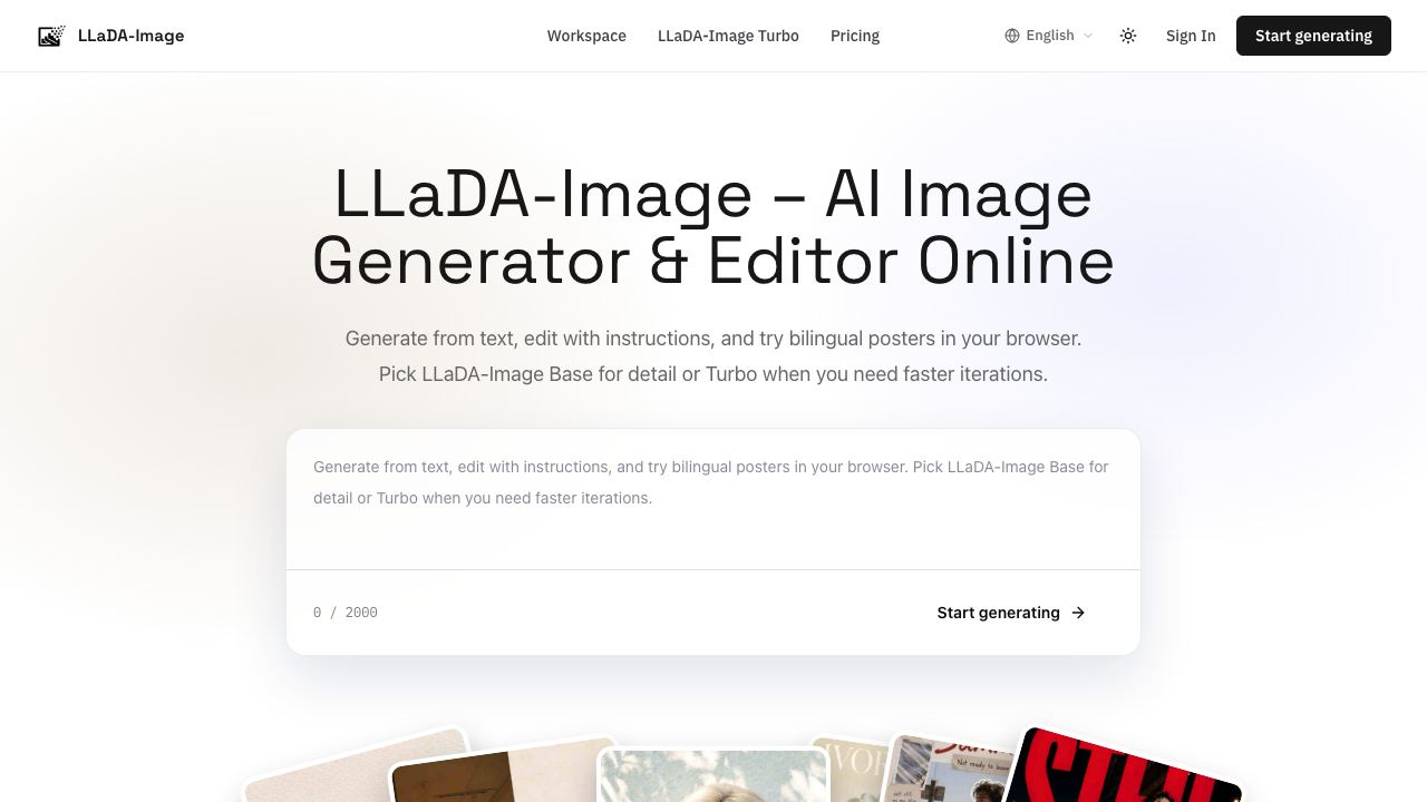LLaDA Image 网站截图