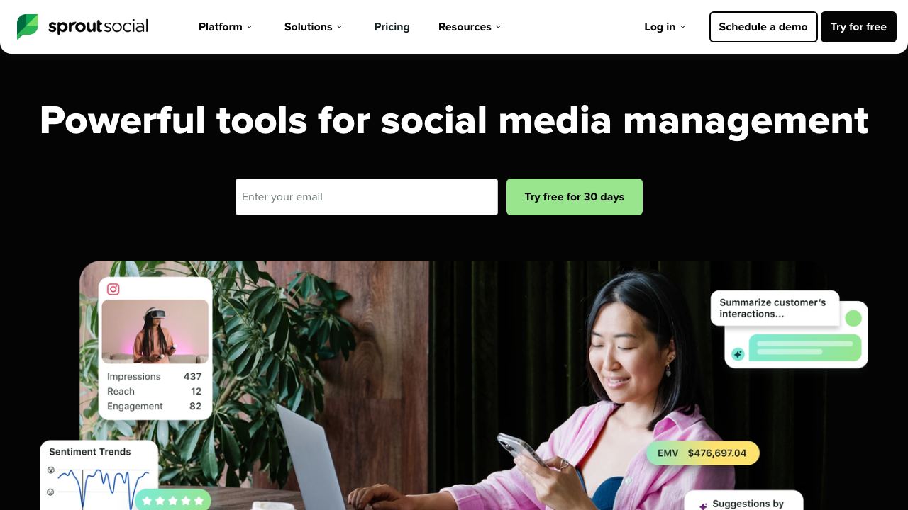 Sprout Social 网站截图