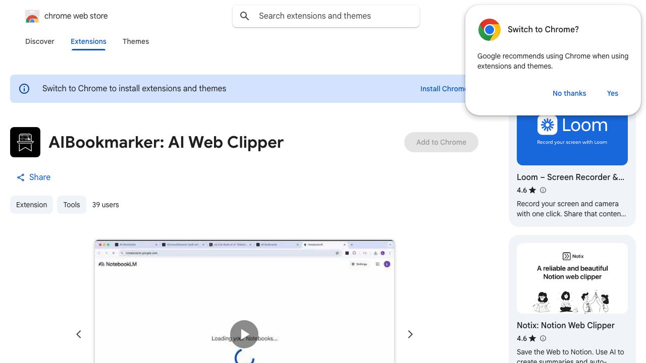 ai bookmarker 网站截图