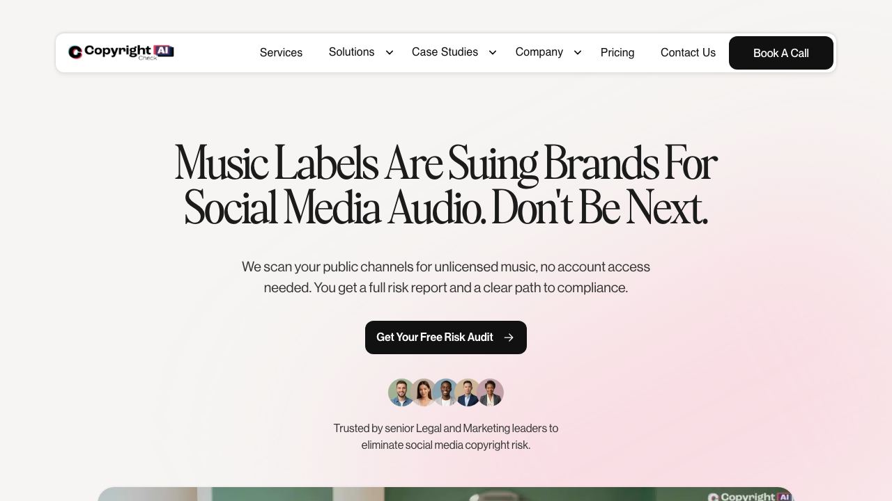 Copyright Check AI website screenshot