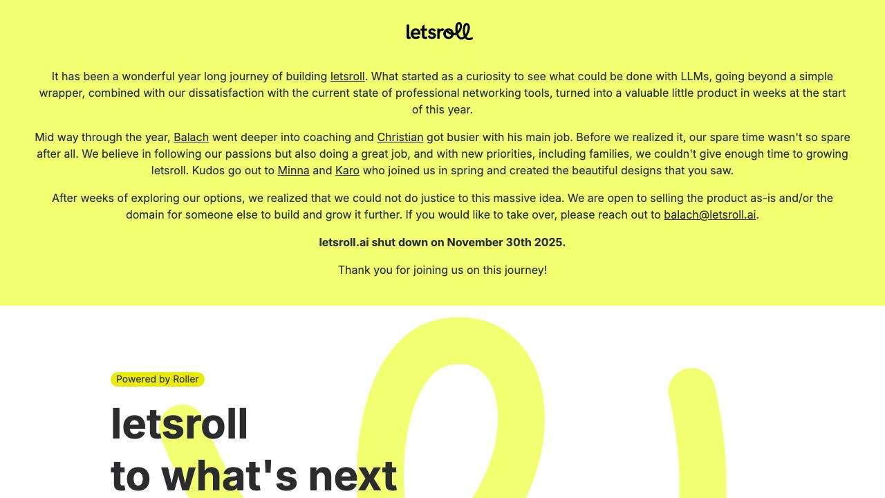 Letsroll.ai 网站截图
