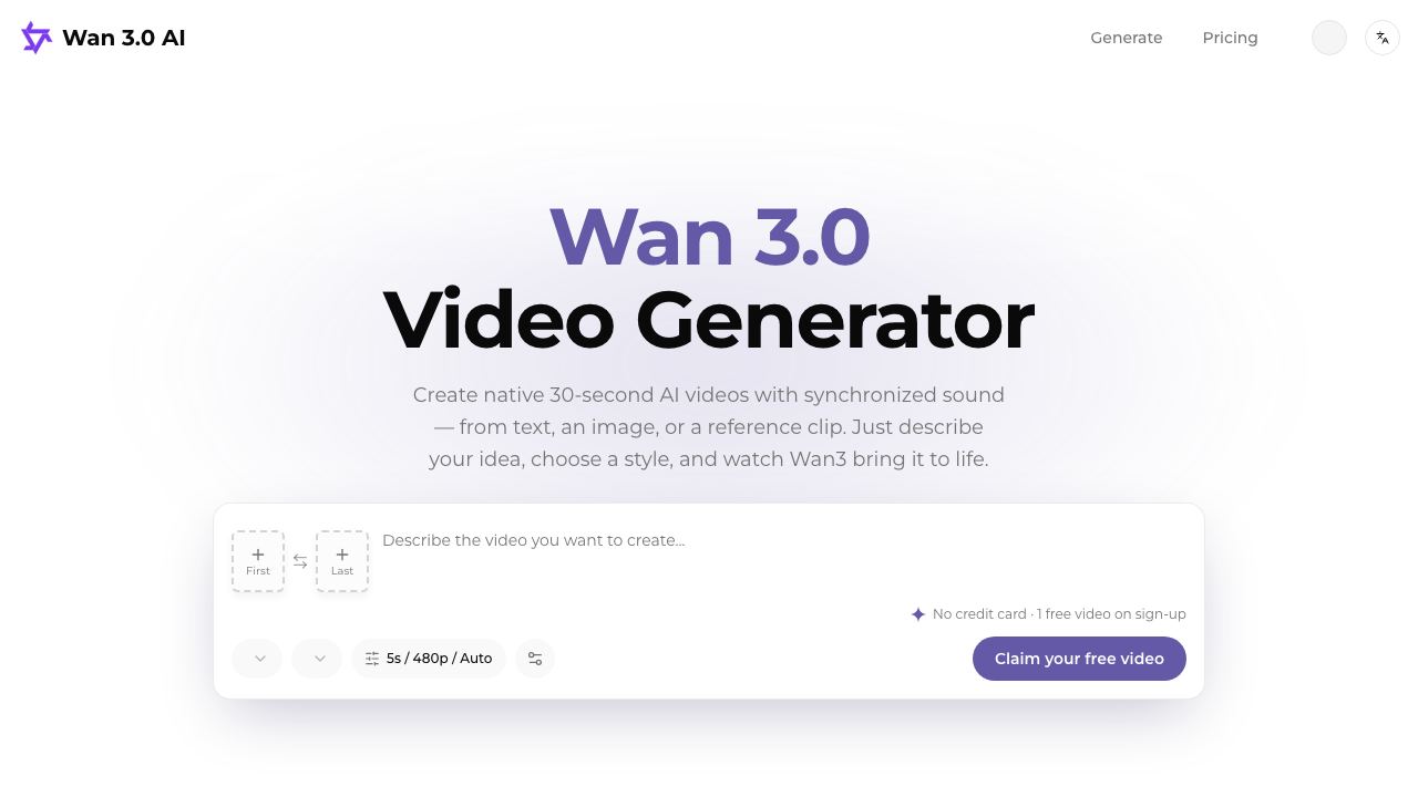 Wan 3.0 AI 网站截图