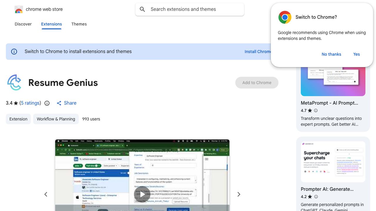 Resume Genius website screenshot