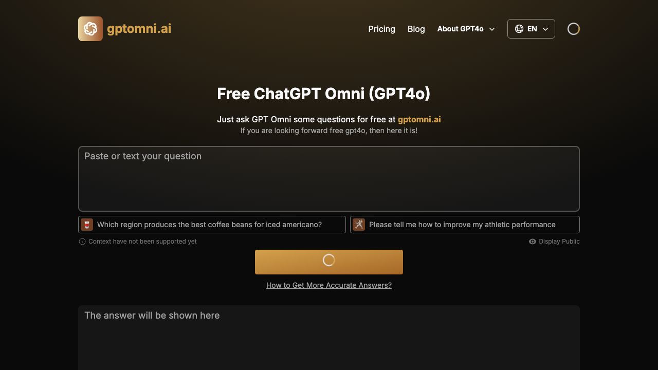 Free ChatGPT Omni 网站截图