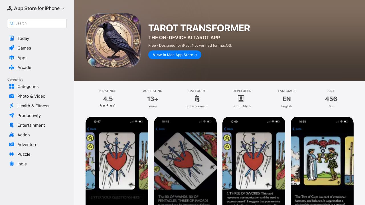 TAROT ARCANA 网站截图