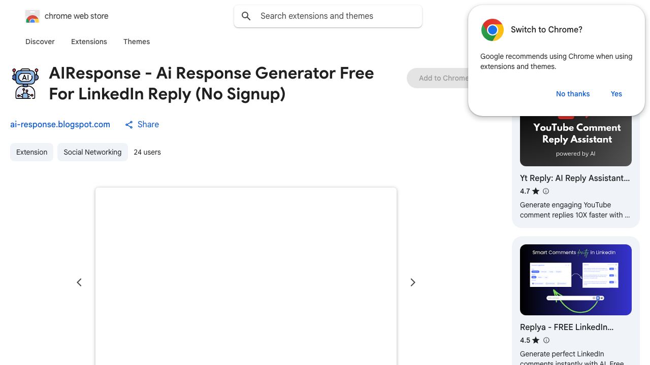 AIResponse - AI Reply Generator for LinkedIn 网站截图