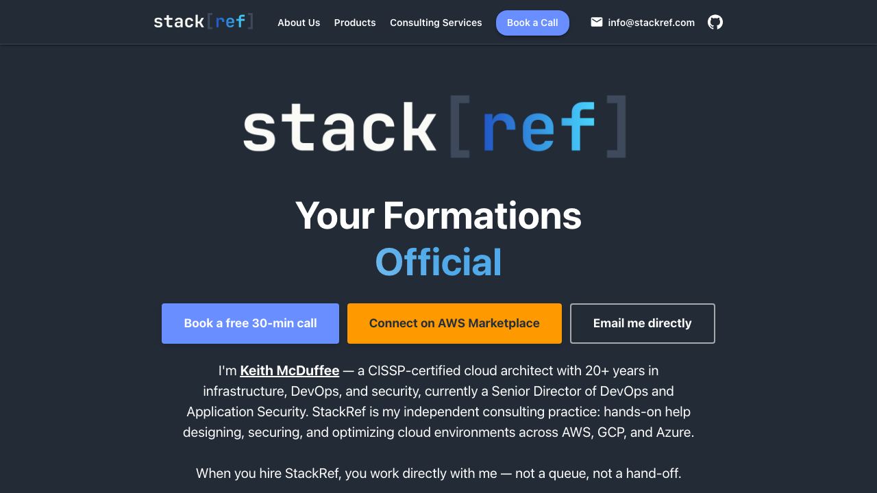 StackRef website screenshot