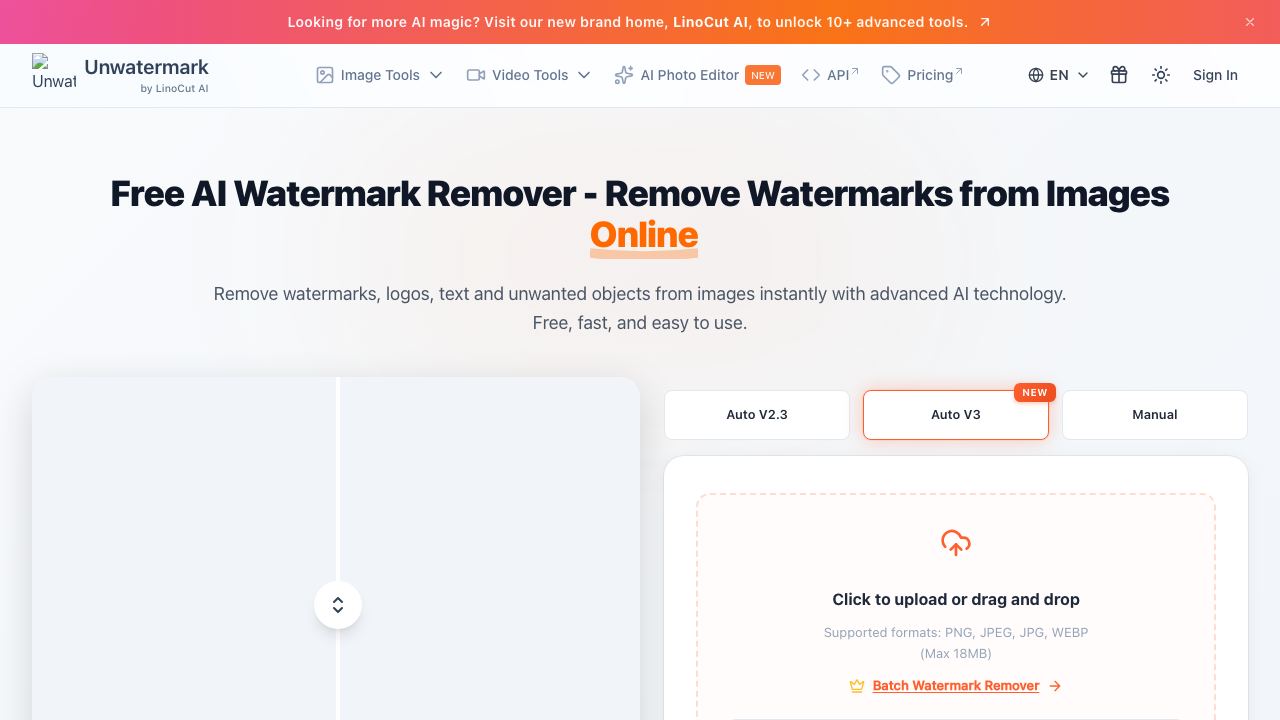 Unwatermark AI 网站截图