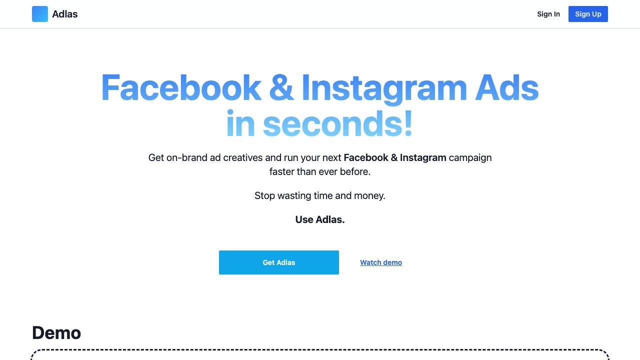 Adlas.io 网站截图