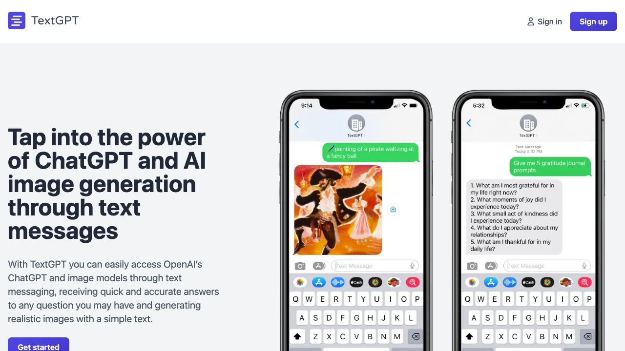 Text GPT 网站截图