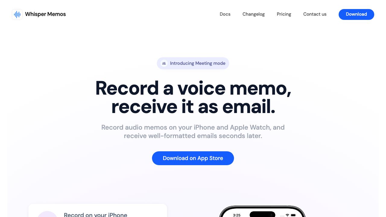 Whisper Memos 网站截图
