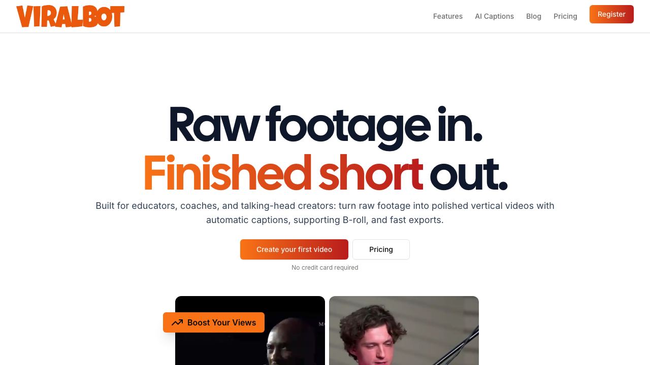viralbot website screenshot