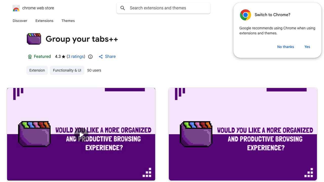 Group your tabs++ 网站截图