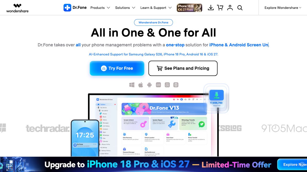 Dr. Fone 网站截图