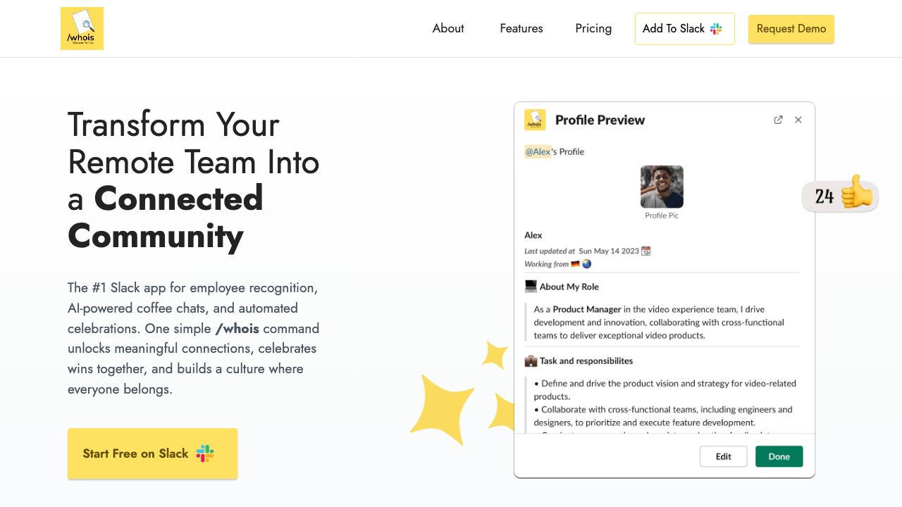 AI Profile For Slack 网站截图