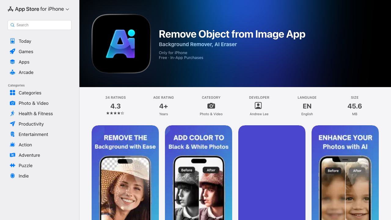 Best Free AI Photo Enhancer & Editor App 网站截图