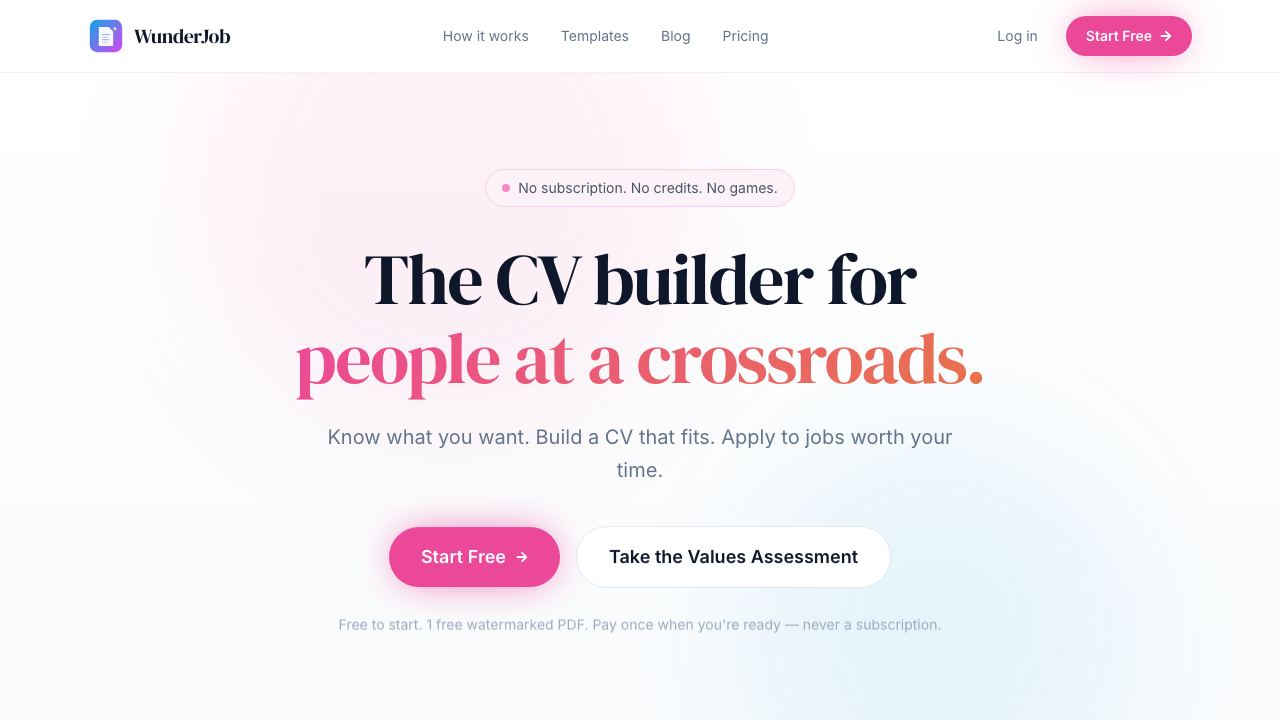 wundercv.com 网站截图