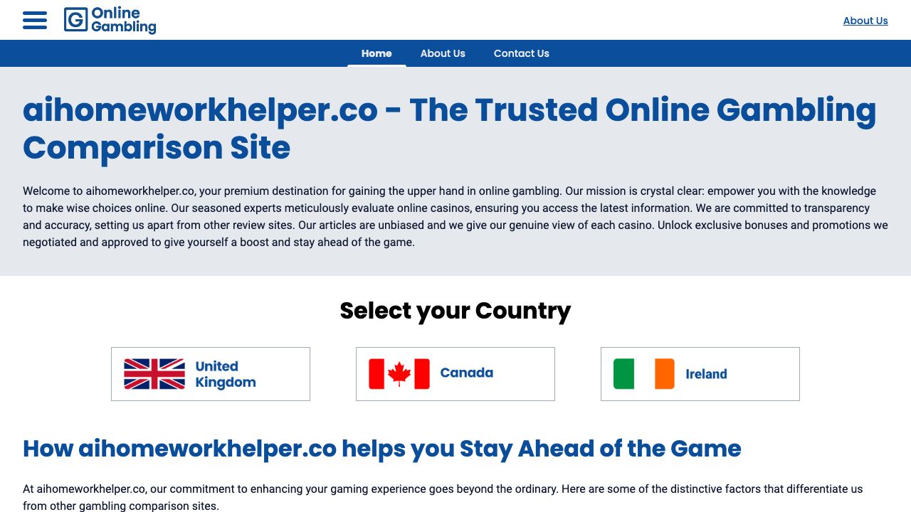 AI Homework Helper website screenshot