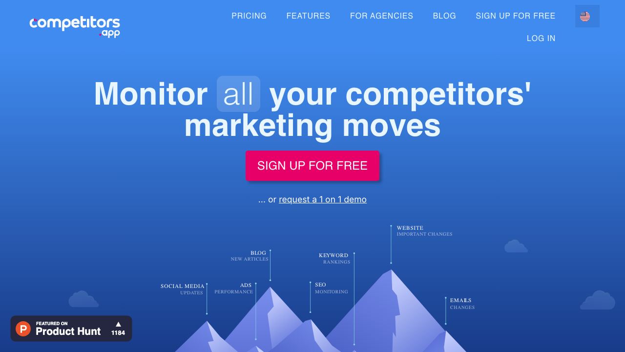 Competitors App website screenshot