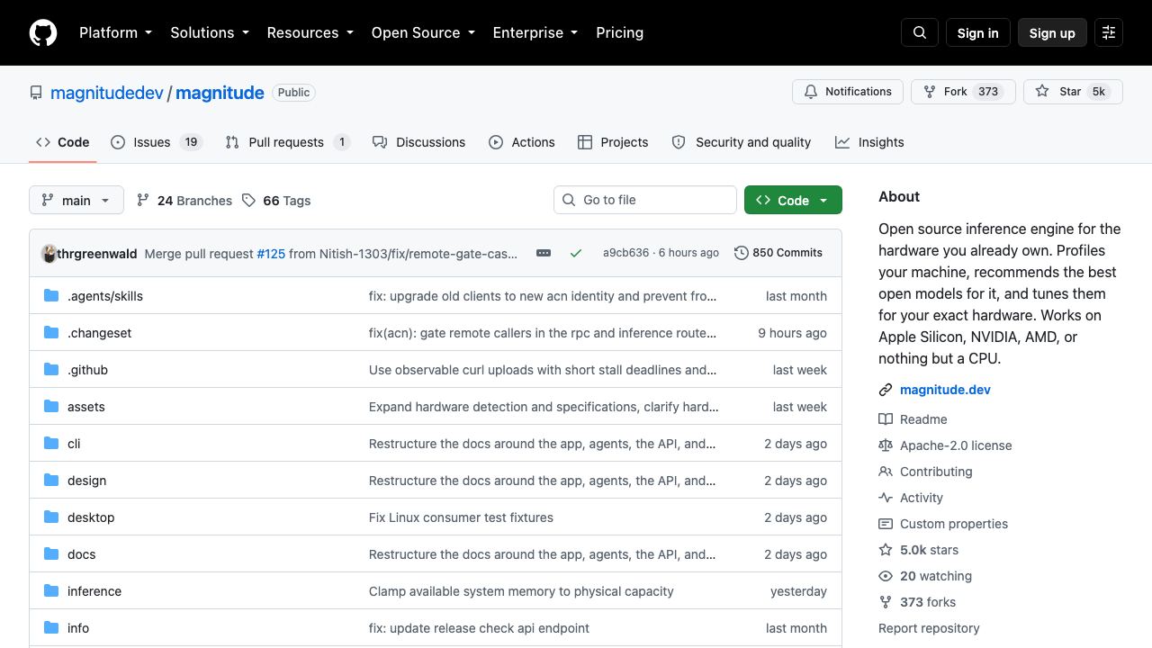 Magnitude website screenshot