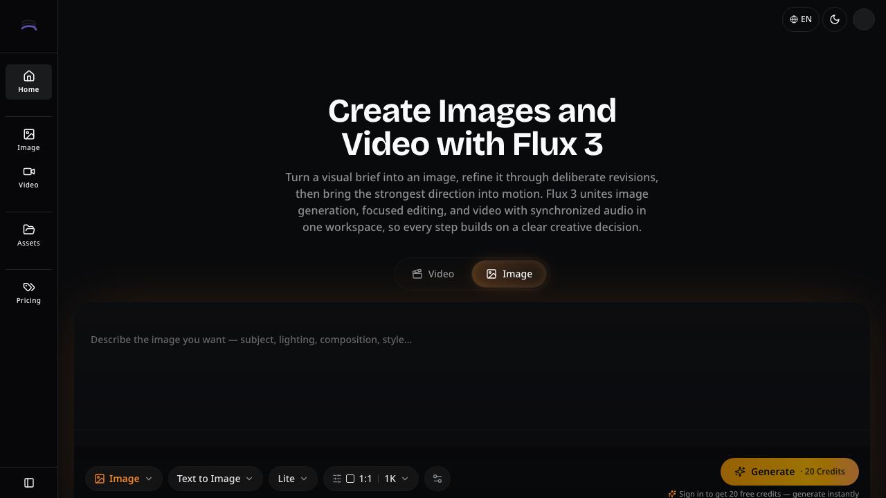 Flux 3 website screenshot
