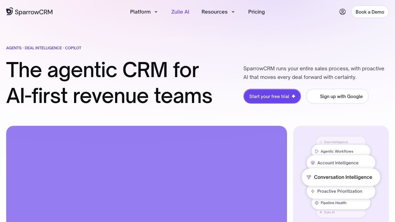SparrowCRM 网站截图