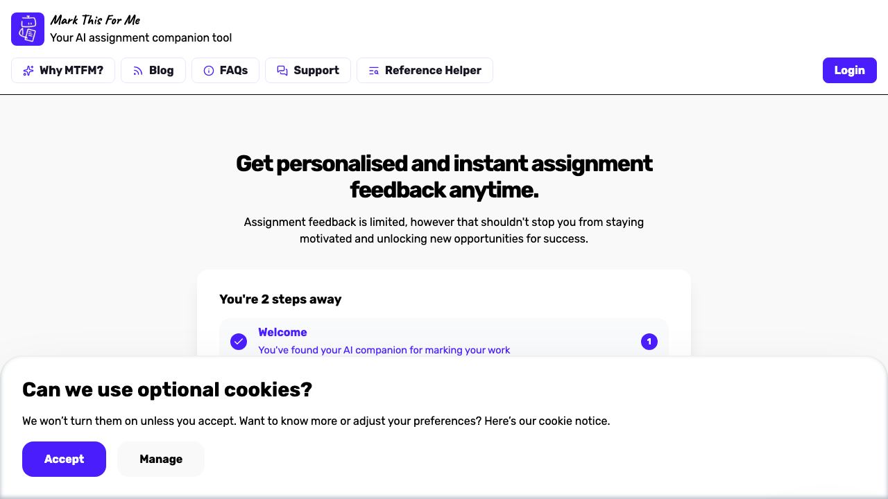 Mark This For Me website screenshot