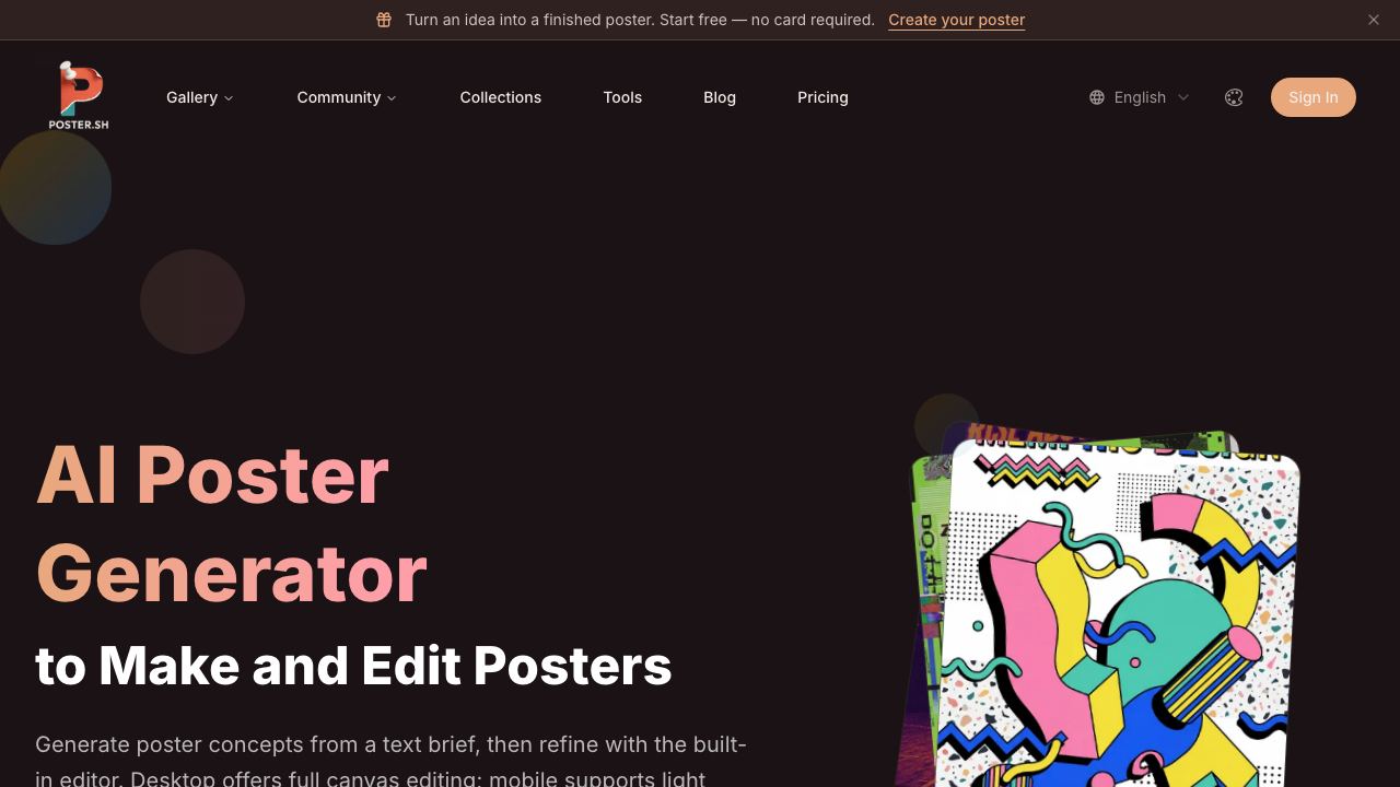 Poster.sh 网站截图