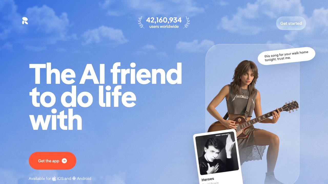 Replika website screenshot