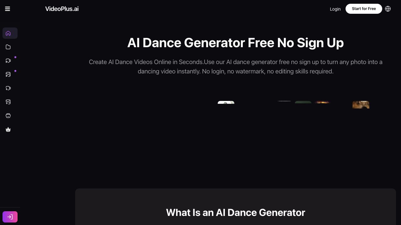 AI Dance Generator 网站截图