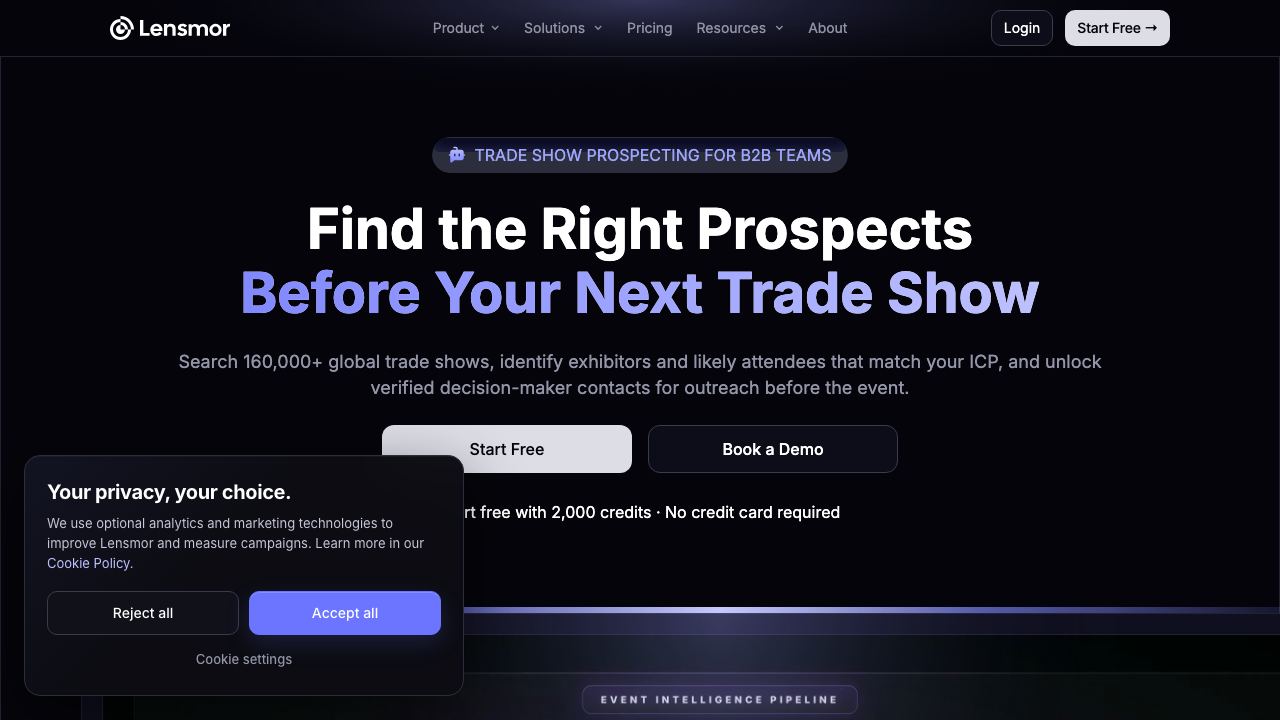 Lensmor website screenshot