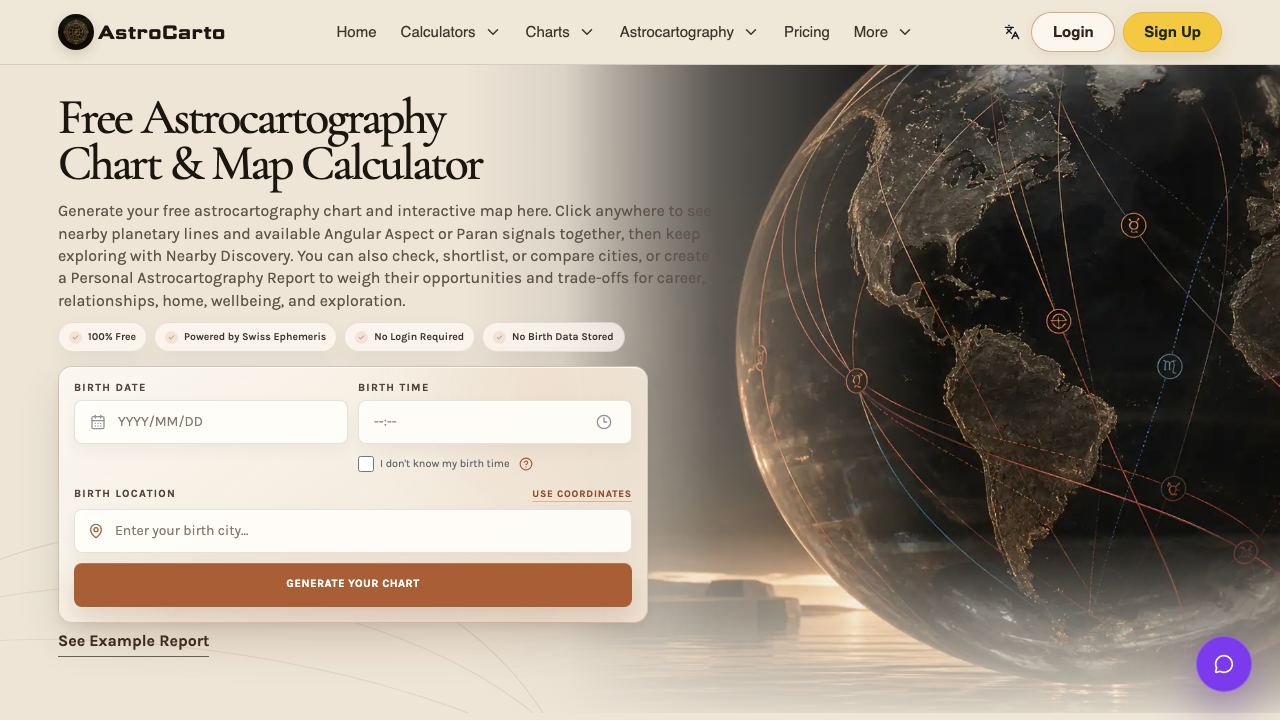 Astrocartography 网站截图
