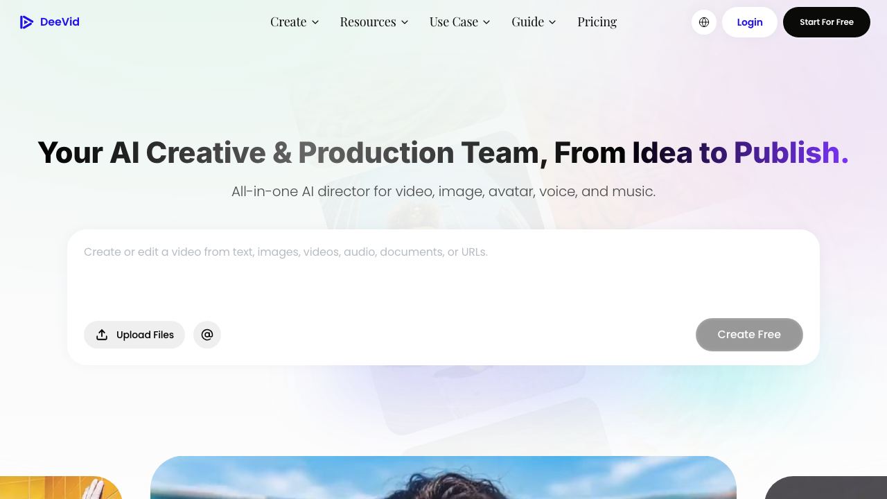 Deevid.ai. 网站截图