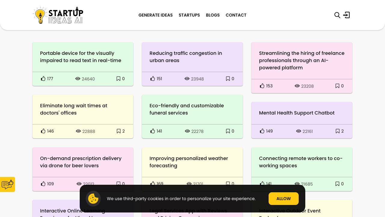 Startup Ideas AI 网站截图