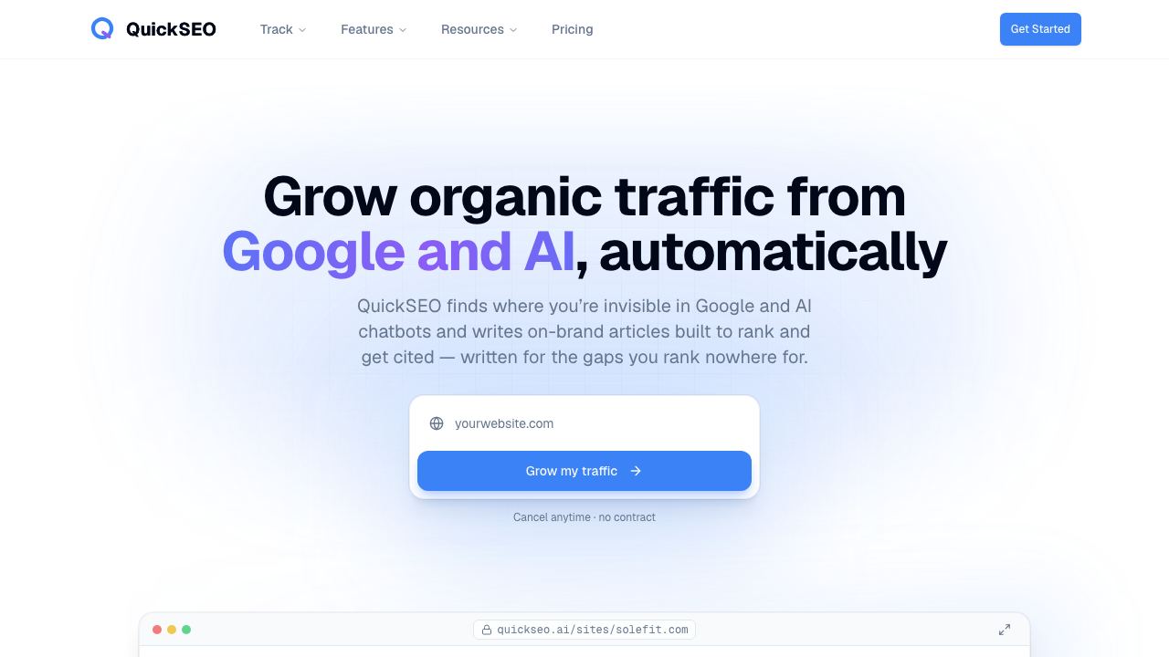 QuickSEO website screenshot