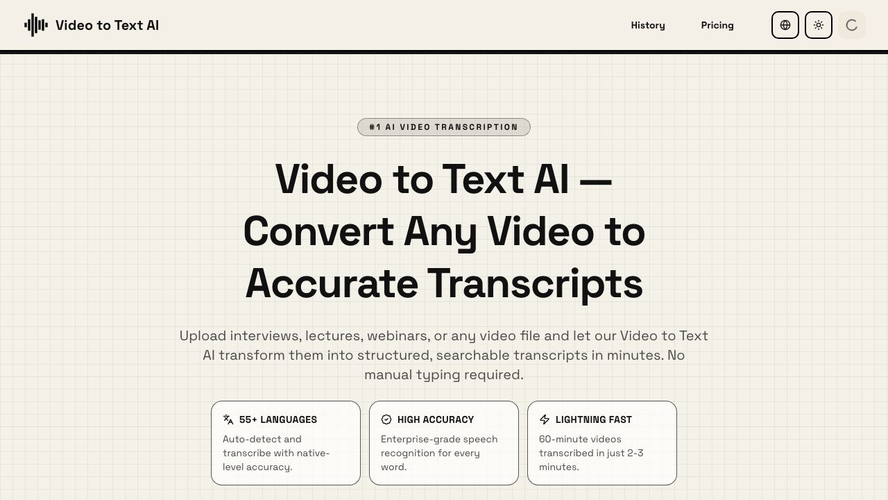Video to Text AI 网站截图