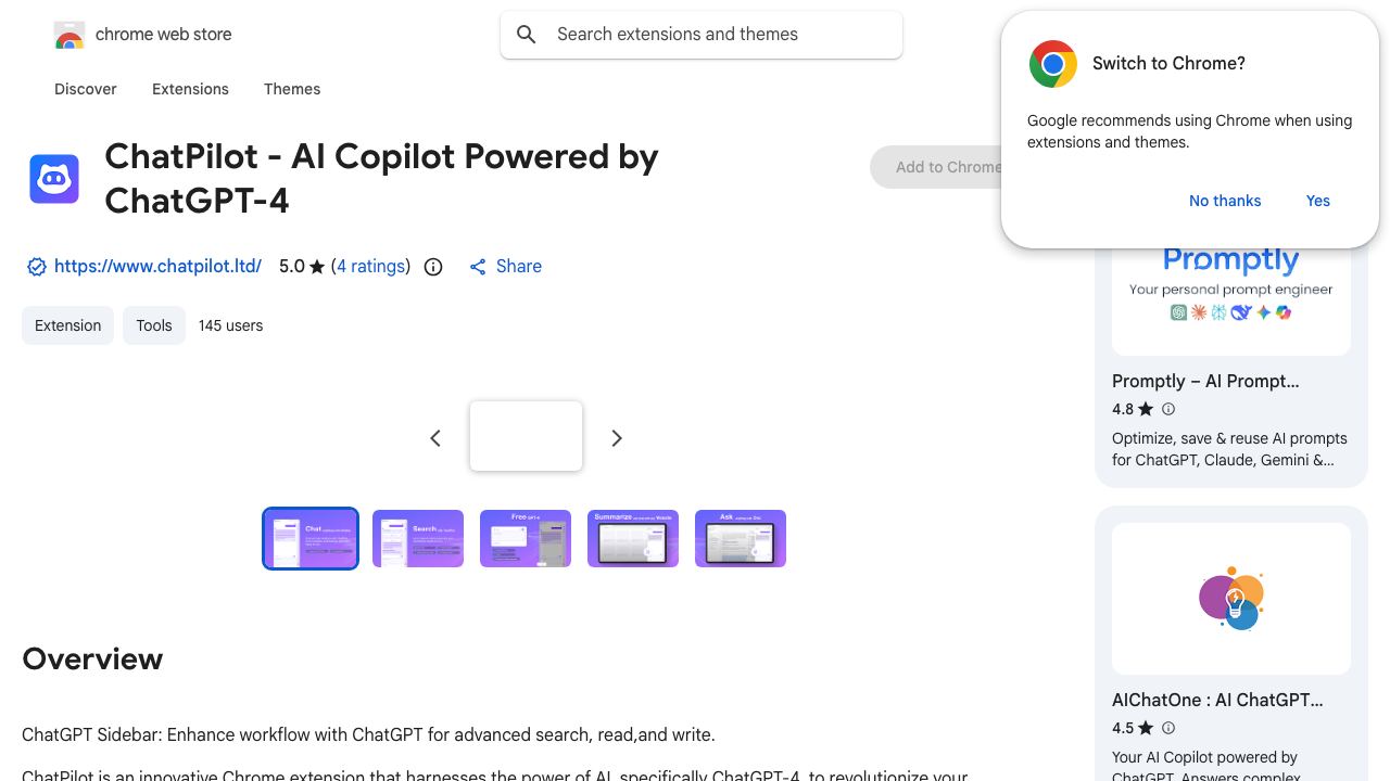 ChatPilot - AI Copilot  Powered by ChatGPT-4 网站截图