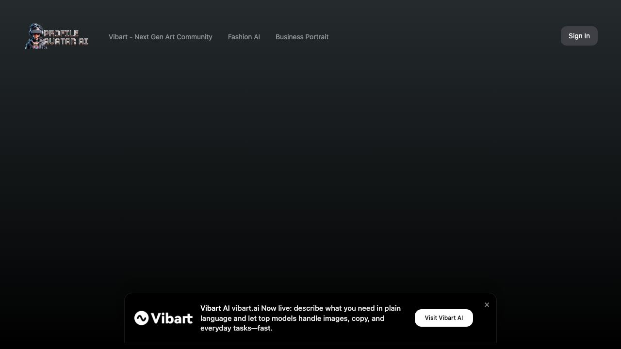 Profile Avatar AI website screenshot