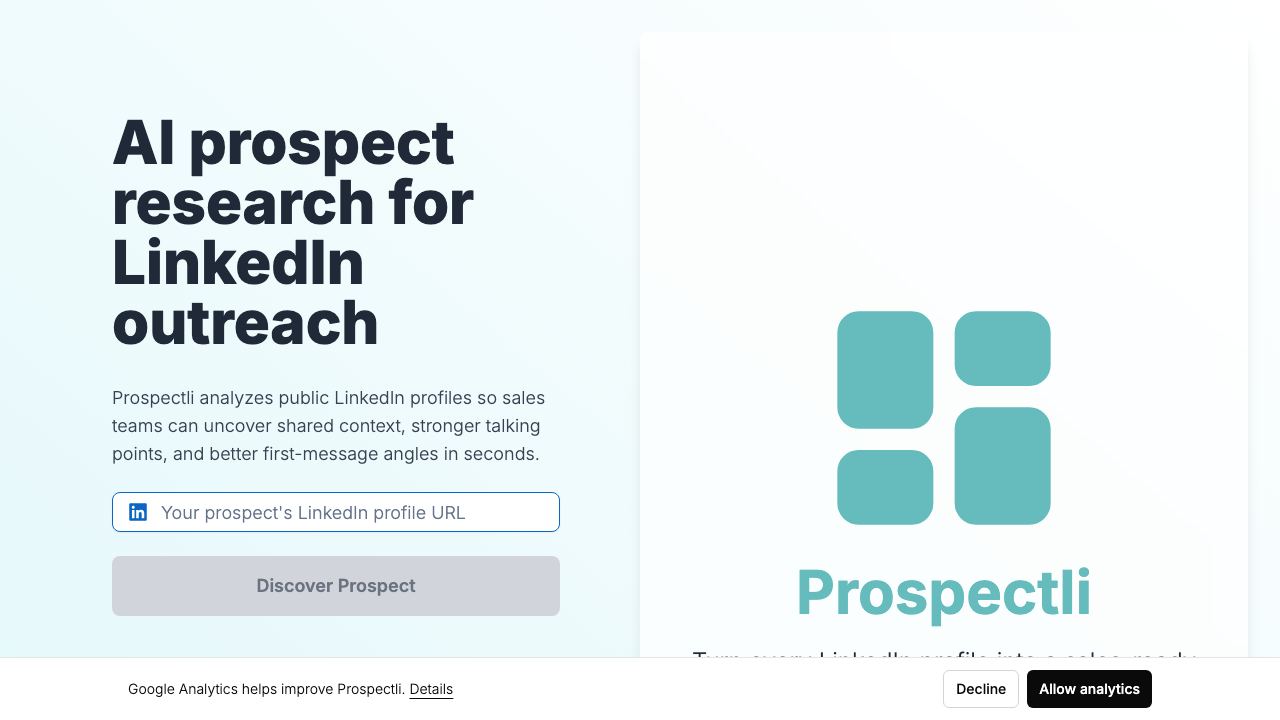 Prospectli 网站截图