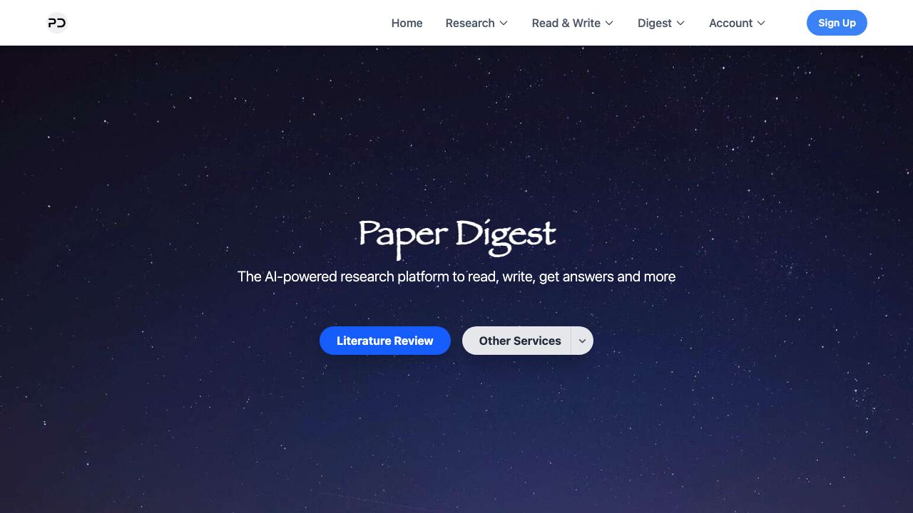 Paper Digest 网站截图
