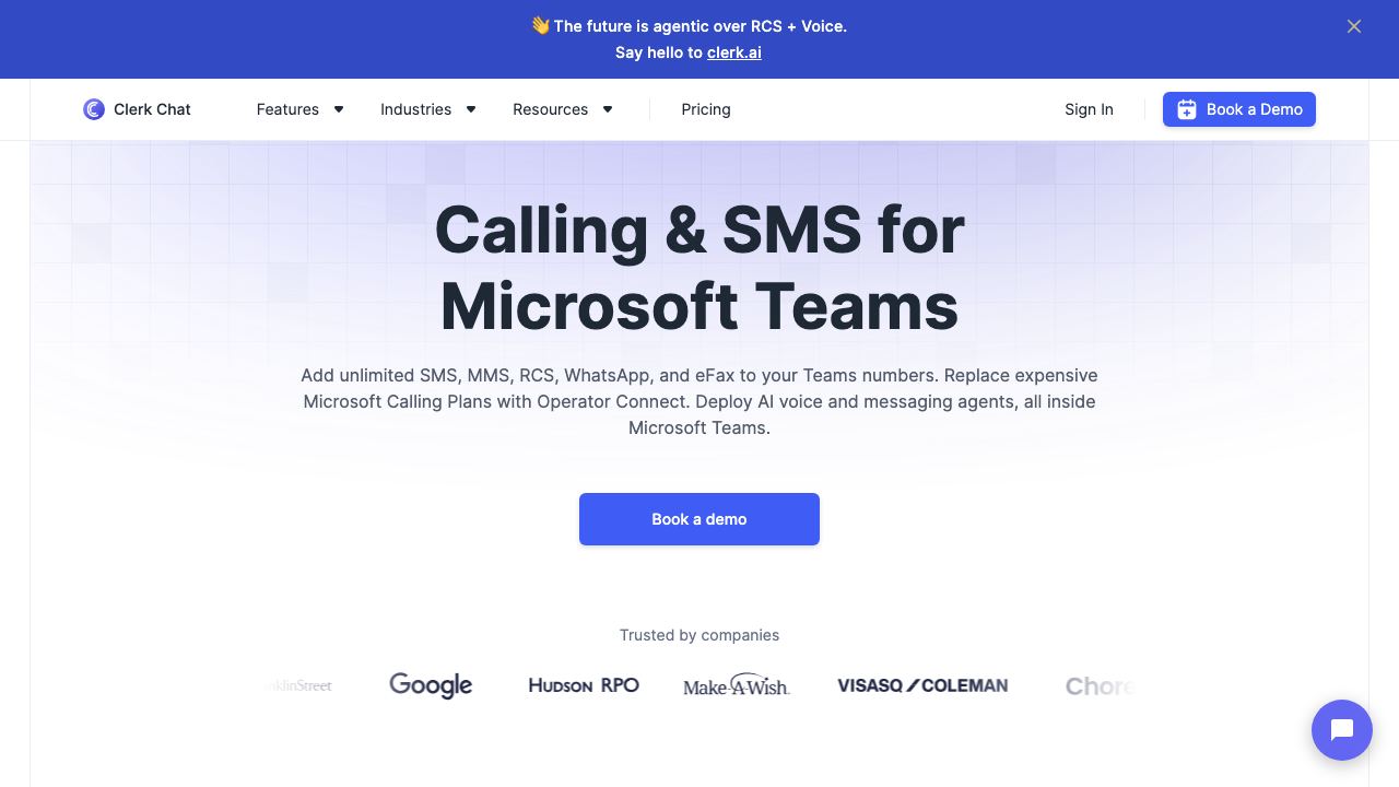 clerk.chat website screenshot
