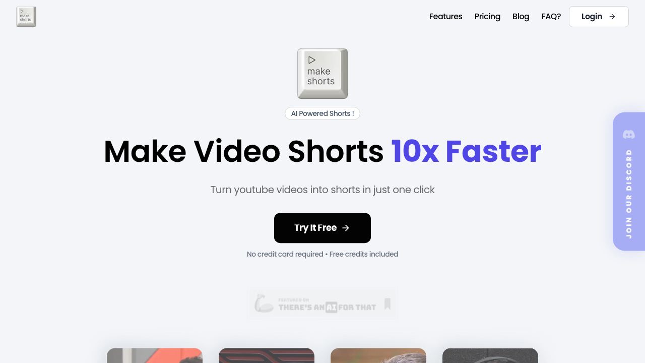 MakeShorts AI website screenshot