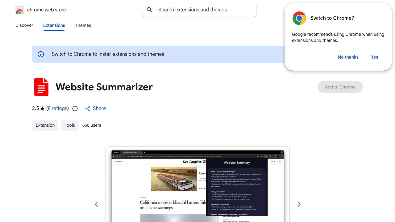 Website Summarizer website screenshot