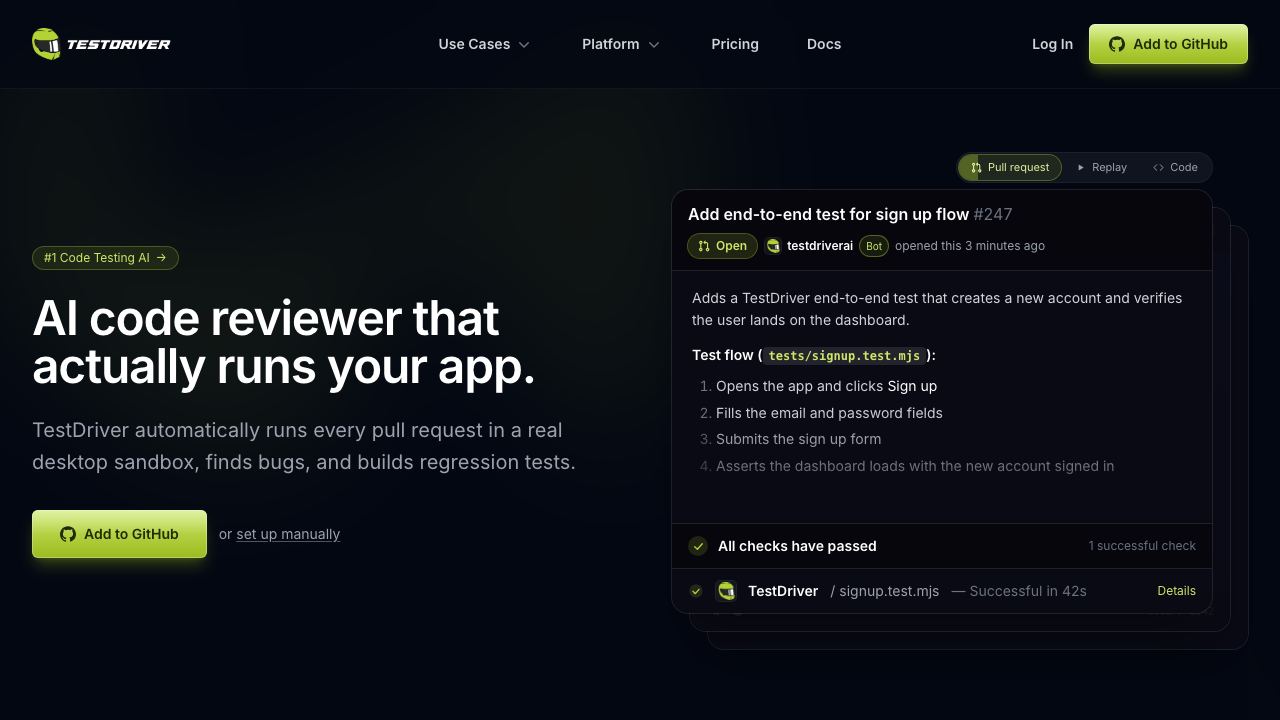 TestDriver AI 网站截图