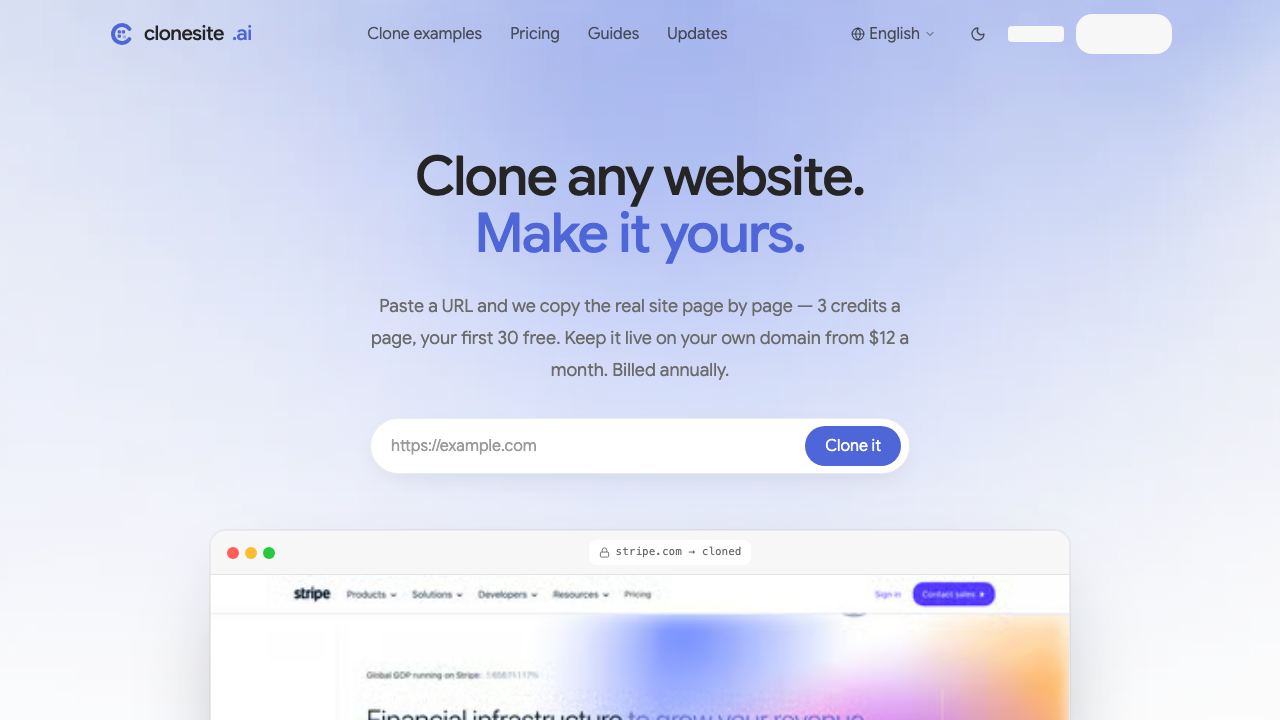 Clonesite 网站截图