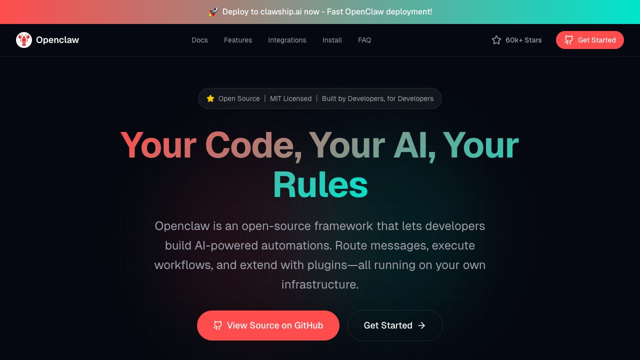 Openclaw- 网站截图